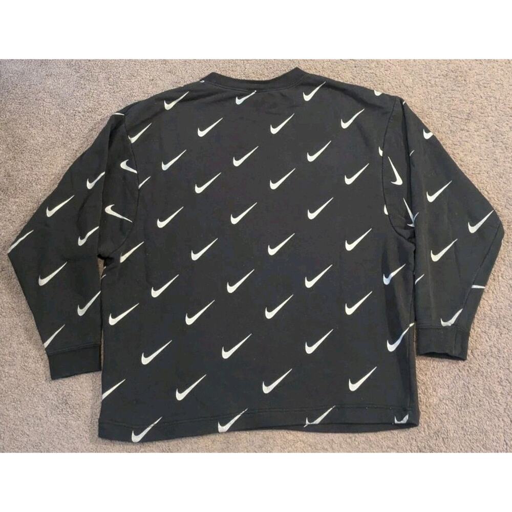 Nike Rally Metallic All Over Swoosh Print Crew Neck Sweatshirt Women's Small - Picture 2 of 5